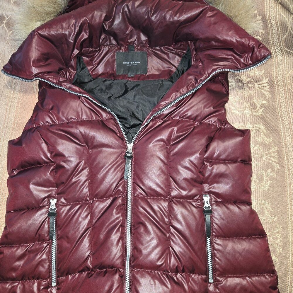 Marc New York Andrew Marc Burgandy Down Puffer Vest